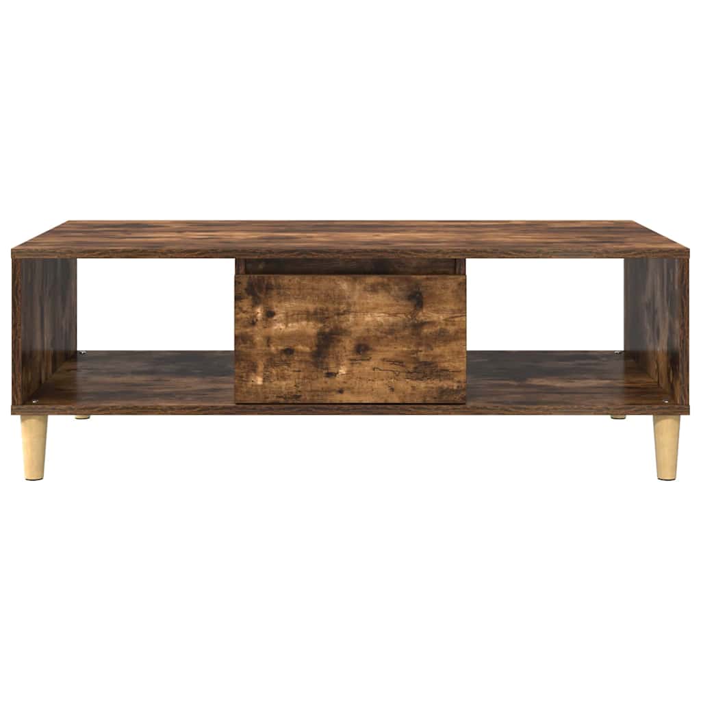 Salontafel Gerookt eiken 102 x 55 x 35 cm Bewerkt hout is nu te koop bij PeponiXL, paradijselijk wonen!