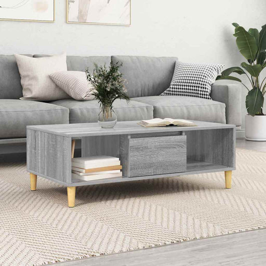 Salontafel Grijs Sonoma 102 x 55 x 35 cm Bewerkt hout is nu te koop bij PeponiXL, paradijselijk wonen!