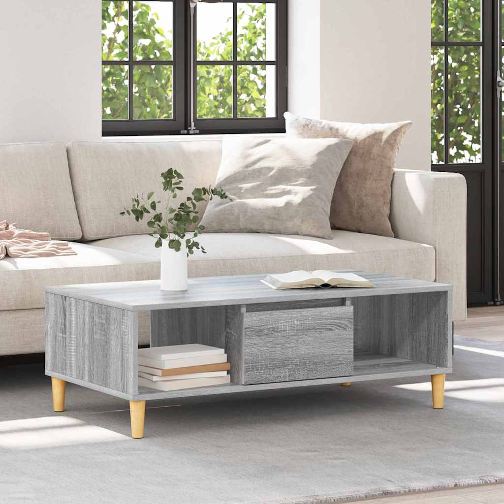 Salontafel Grijs Sonoma 102 x 55 x 35 cm Bewerkt hout is nu te koop bij PeponiXL, paradijselijk wonen!