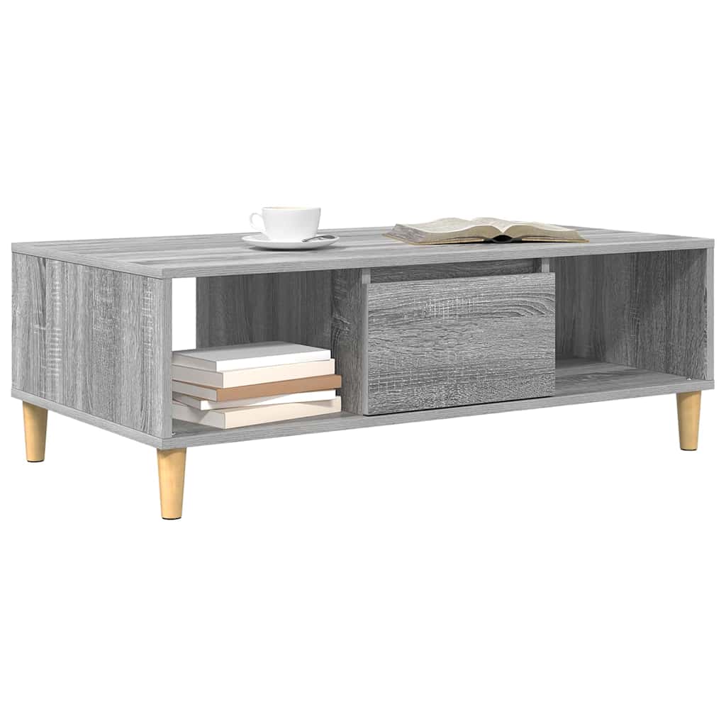Salontafel Grijs Sonoma 102 x 55 x 35 cm Bewerkt hout is nu te koop bij PeponiXL, paradijselijk wonen!