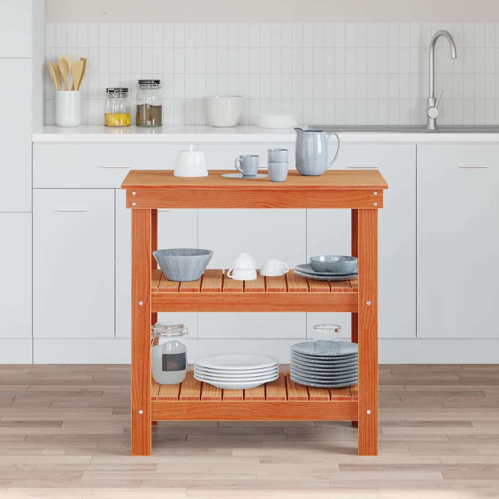 Werkbank Wasbruin 78,5 x 50 x 80 cm Massief grenenhout is nu te koop bij PeponiXL, paradijselijk wonen!