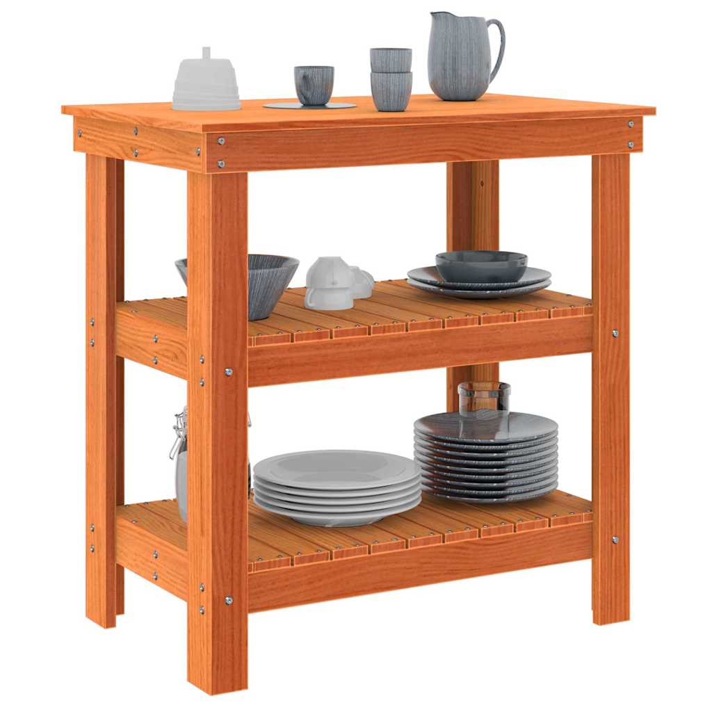 Werkbank Wasbruin 78,5 x 50 x 80 cm Massief grenenhout is nu te koop bij PeponiXL, paradijselijk wonen!