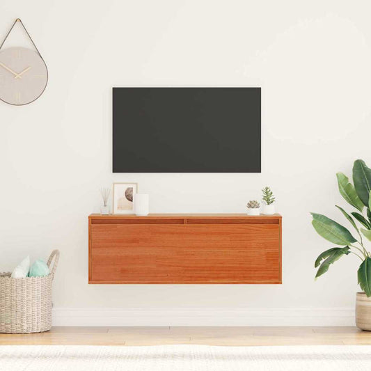 Wandkast met plank Wasbruin 100 x 30 x 35 cm Massief grenenhout is nu te koop bij PeponiXL, paradijselijk wonen!