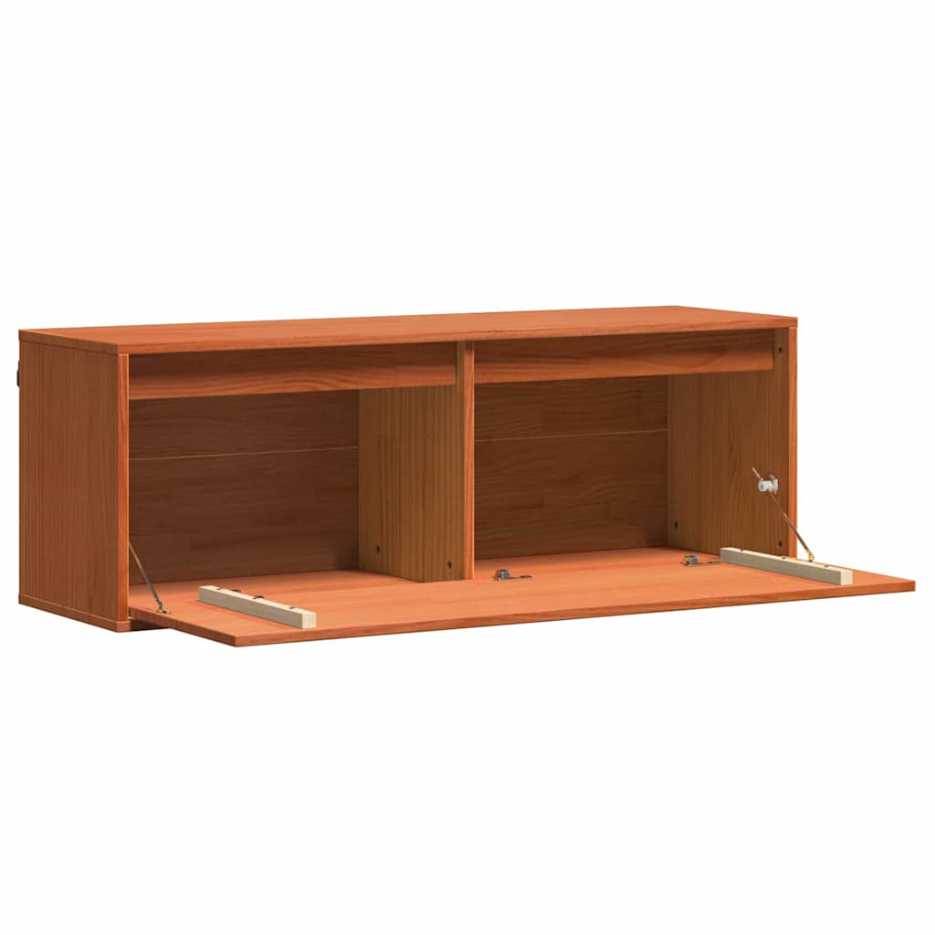 Wandkast met plank Wasbruin 100 x 30 x 35 cm Massief grenenhout is nu te koop bij PeponiXL, paradijselijk wonen!