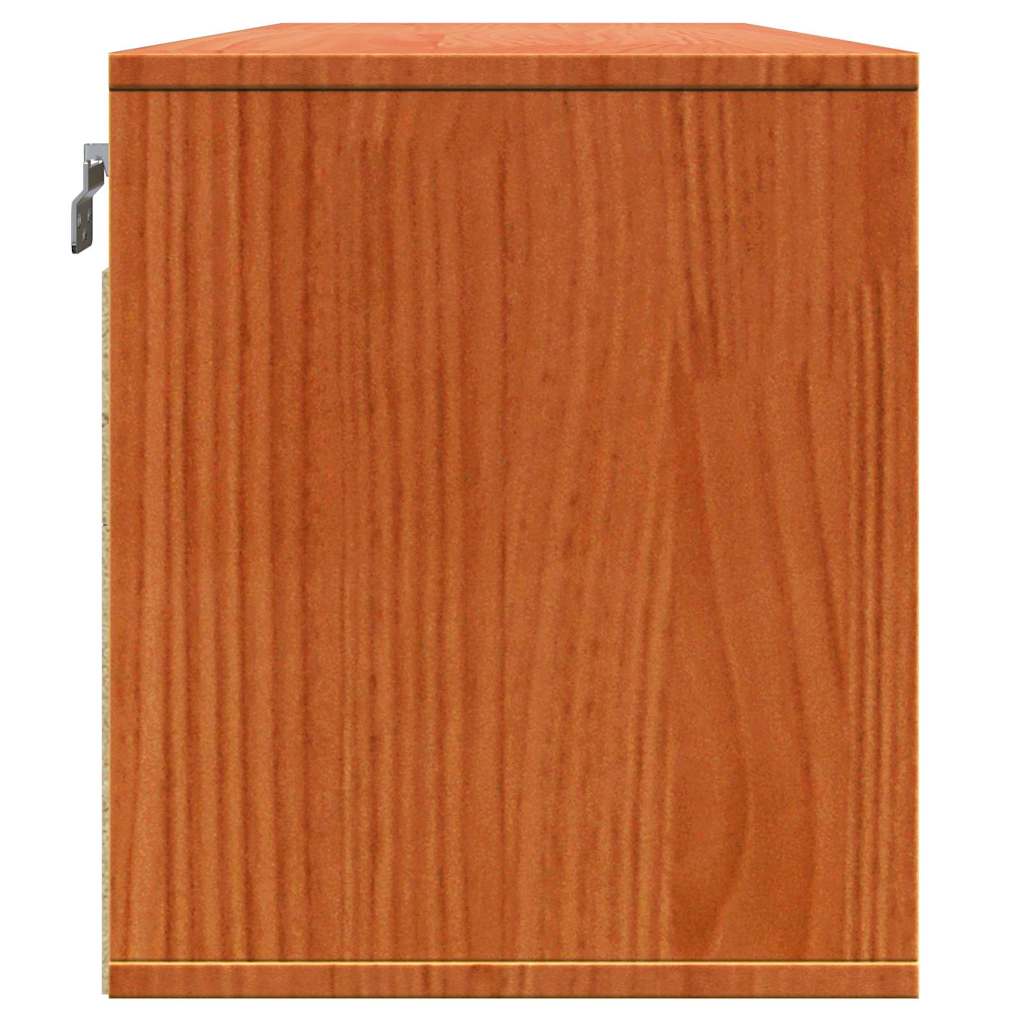 Wandkast met plank Wasbruin 100 x 30 x 35 cm Massief grenenhout is nu te koop bij PeponiXL, paradijselijk wonen!