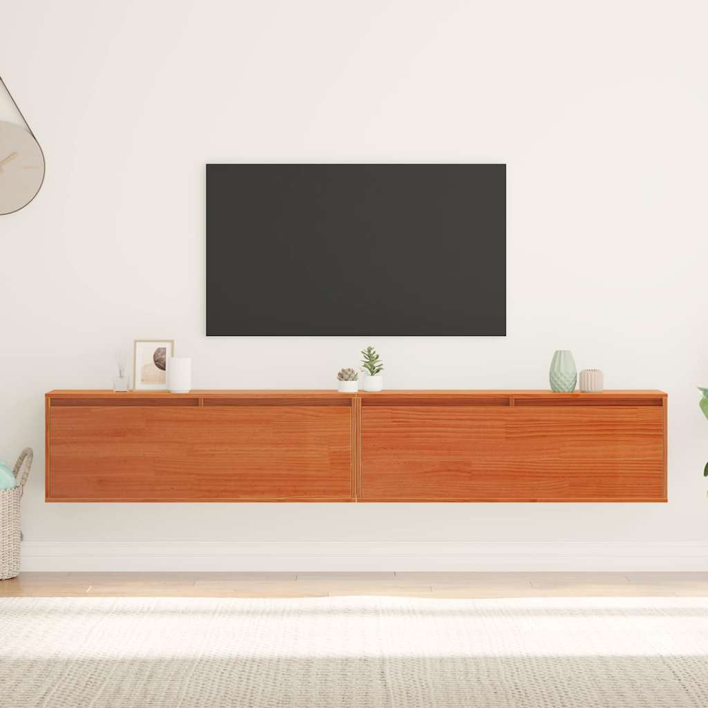Wandkast met plank Wandgemonteerd Wasbruin Massief grenenhout is nu te koop bij PeponiXL, paradijselijk wonen!