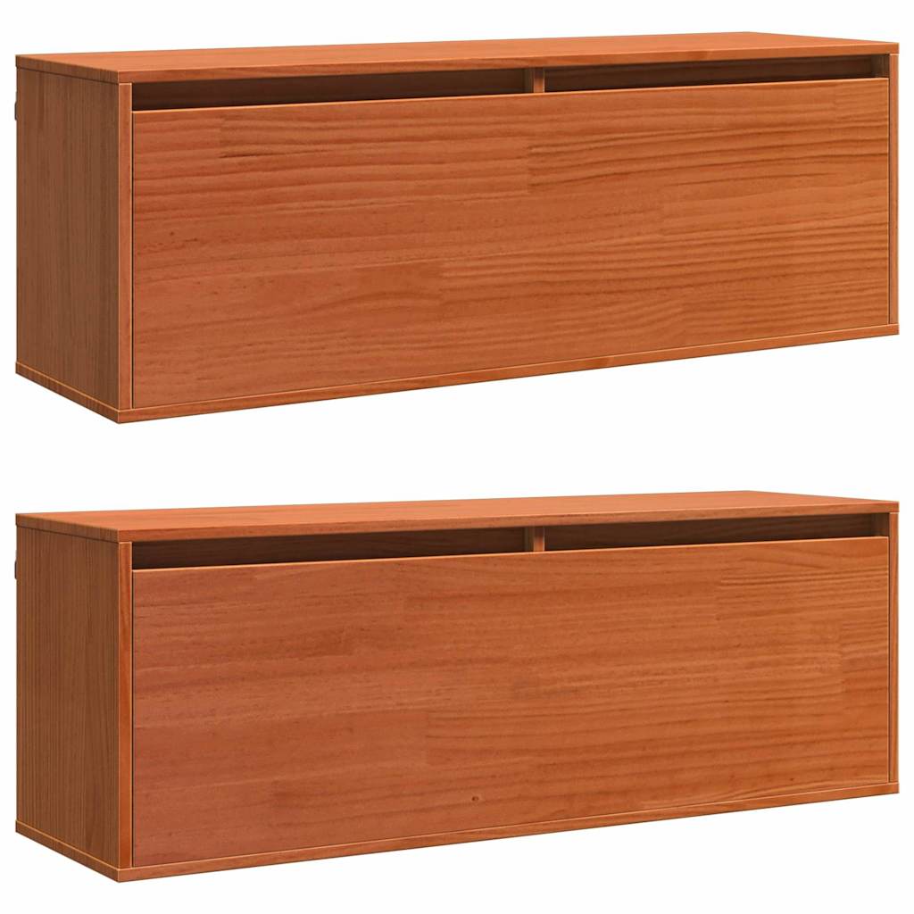 Wandkast met plank Wandgemonteerd Wasbruin Massief grenenhout is nu te koop bij PeponiXL, paradijselijk wonen!
