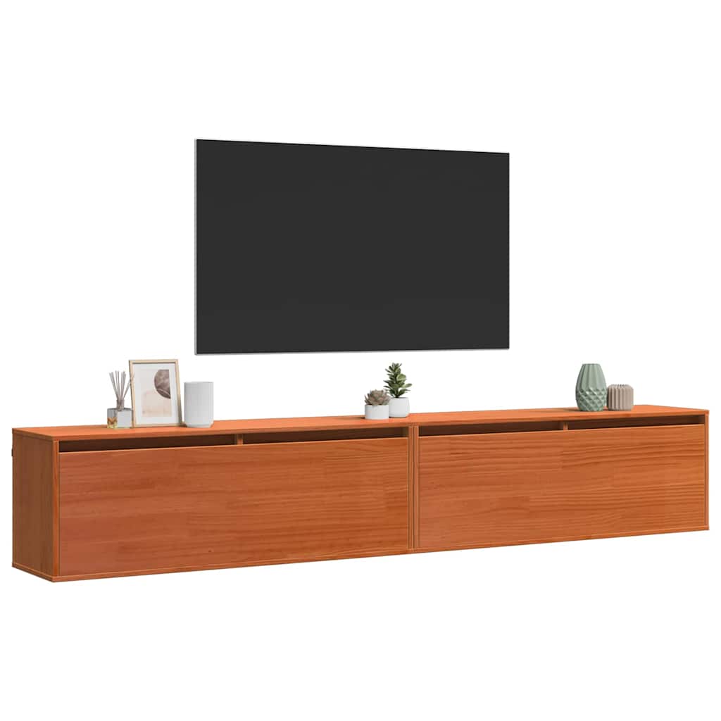 Wandkast met plank Wandgemonteerd Wasbruin Massief grenenhout is nu te koop bij PeponiXL, paradijselijk wonen!