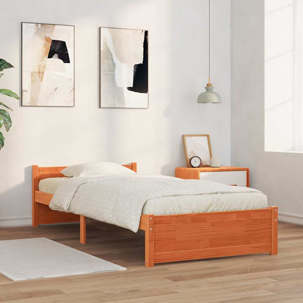 Bedframe Wasbruin 195,5 x 80,5 x 51 cm Massief grenenhout is nu te koop bij PeponiXL, paradijselijk wonen!