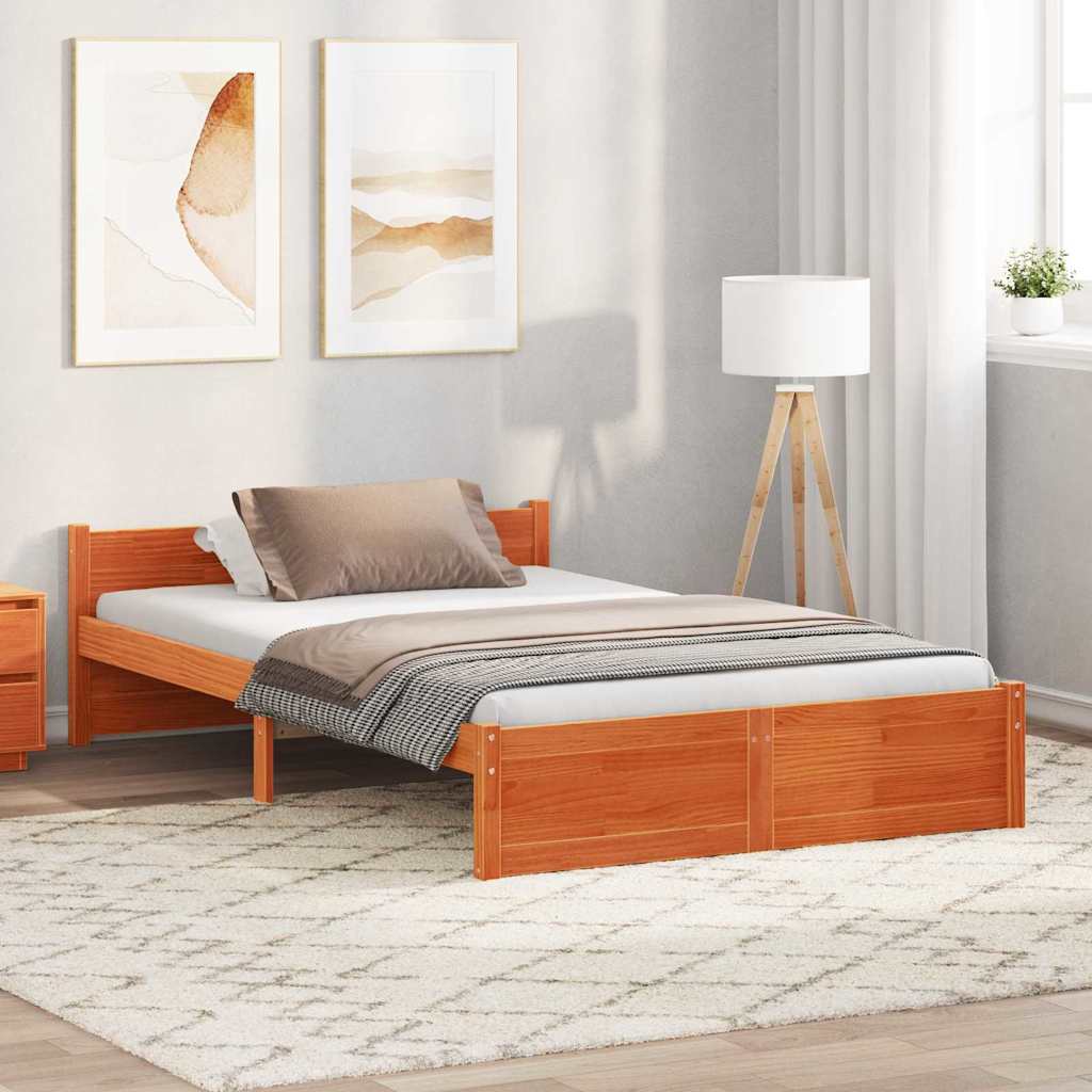 Bedframe Wasbruin 195,5 x 125,5 x 51 cm Massief grenenhout is nu te koop bij PeponiXL, paradijselijk wonen!