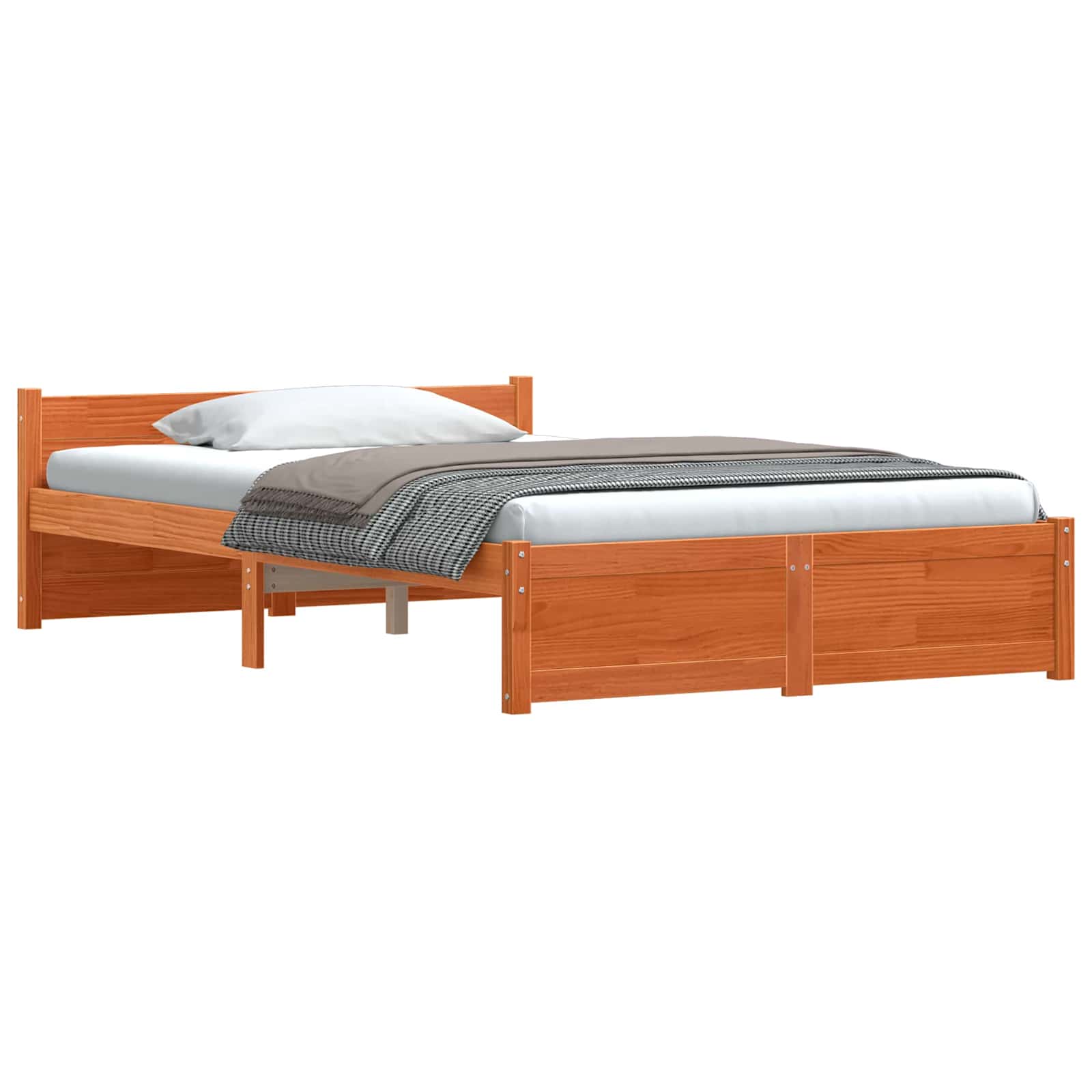Bedframe Wasbruin 195,5 x 125,5 x 51 cm Massief grenenhout is nu te koop bij PeponiXL, paradijselijk wonen!