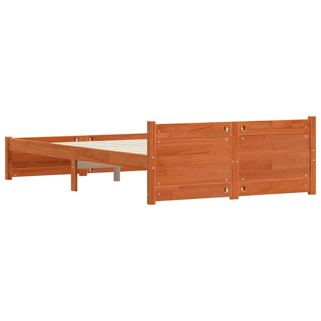 Bedframe Wasbruin 195,5 x 125,5 x 51 cm Massief grenenhout is nu te koop bij PeponiXL, paradijselijk wonen!