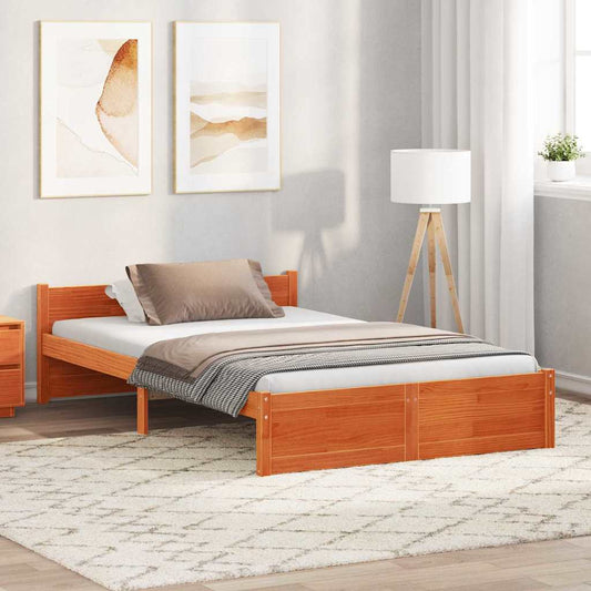 Bedframe Wasbruin 195,5 x 140,5 x 51 cm Massief grenenhout is nu te koop bij PeponiXL, paradijselijk wonen!