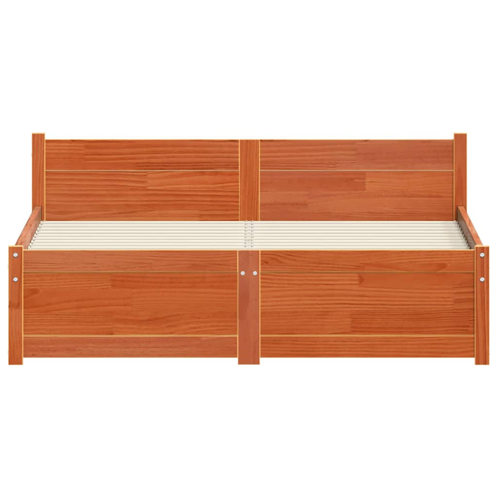 Bedframe Wasbruin 195,5 x 140,5 x 51 cm Massief grenenhout is nu te koop bij PeponiXL, paradijselijk wonen!