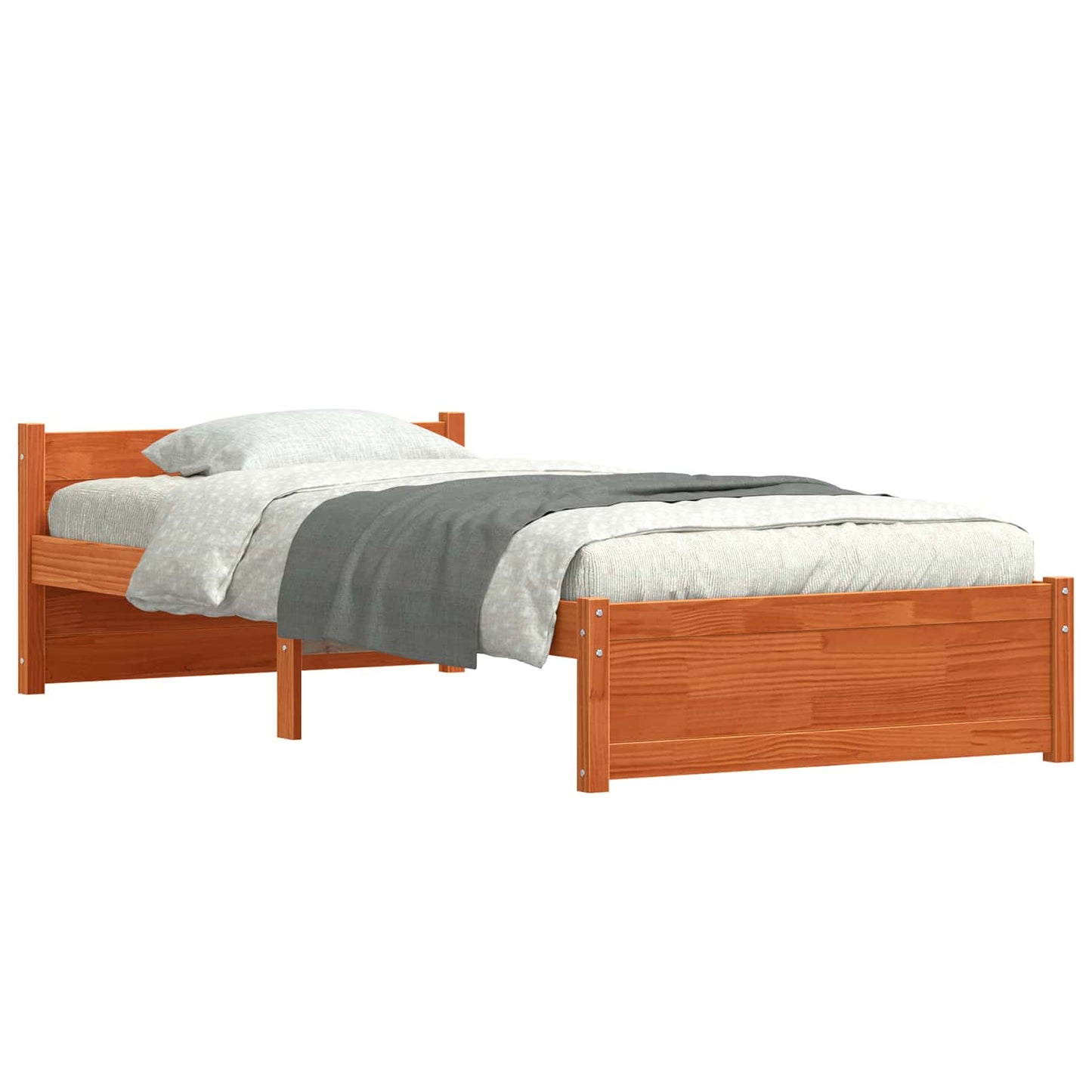 Bedframe Wasbruin 205.5 x 95.5 x 51 cm Massief grenenhout is nu te koop bij PeponiXL, paradijselijk wonen!