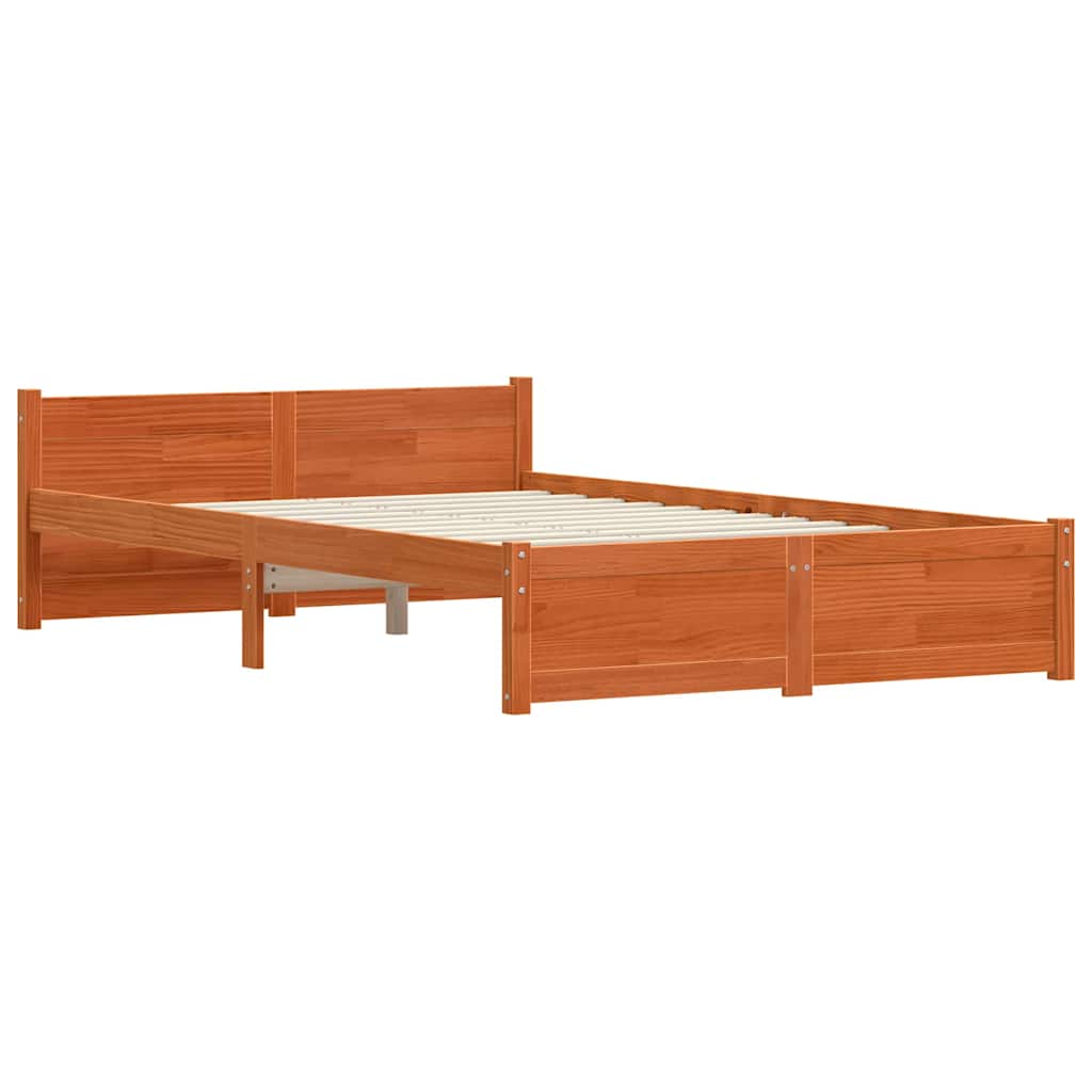 Bedframe Wasbruin 205,5 x 125,5 x 51 cm Massief grenenhout is nu te koop bij PeponiXL, paradijselijk wonen!