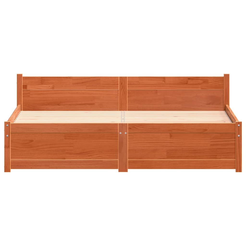Bedframe Wasbruin 205,5 x 155,5 x 51 cm Massief grenenhout is nu te koop bij PeponiXL, paradijselijk wonen!