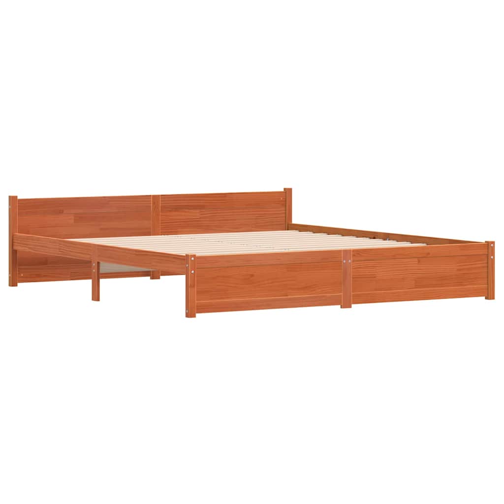Bedframe Wasbruin 205,5 x 185,5 x 51 cm Massief grenenhout is nu te koop bij PeponiXL, paradijselijk wonen!
