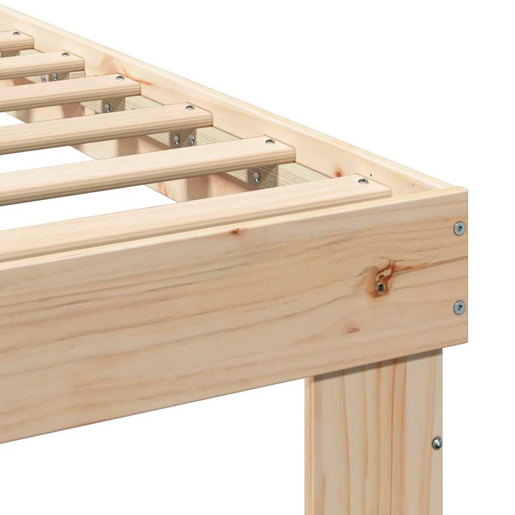 Bedframe met hoofdeinde Bruin 150 x 200 cm Massief grenenhout is nu te koop bij PeponiXL, paradijselijk wonen!
