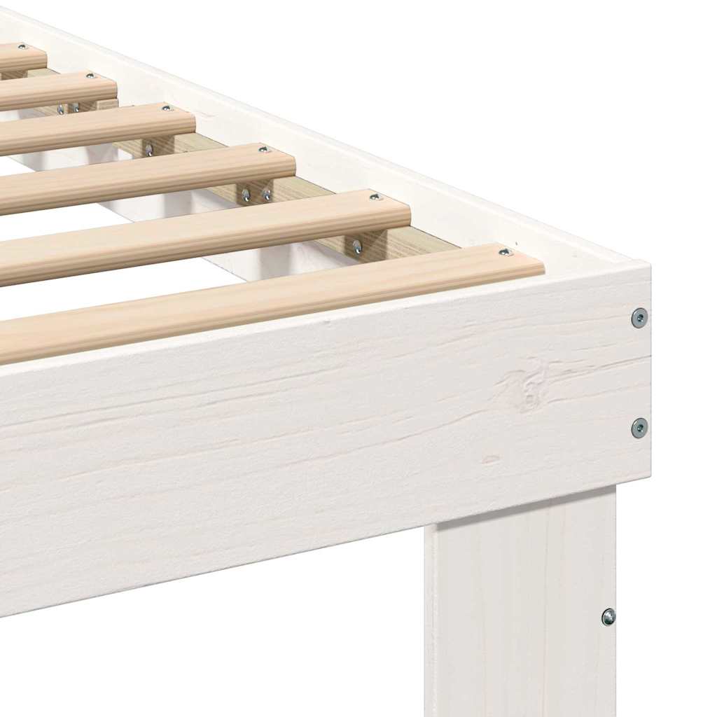 Bedframe met hoofdeinde Wit 150 x 200 cm Massief grenenhout is nu te koop bij PeponiXL, paradijselijk wonen!