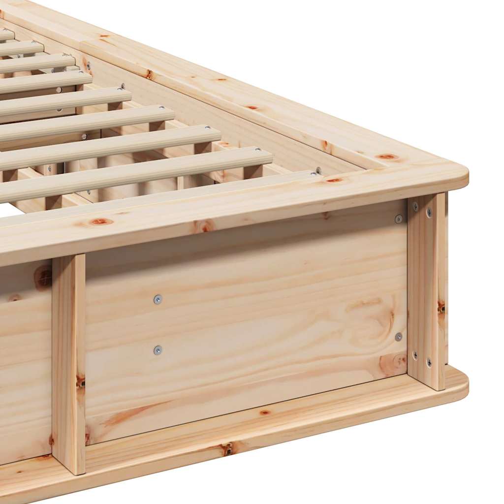 Bedframe Bruin 200 x 200 cm Massief grenenhout is nu te koop bij PeponiXL, paradijselijk wonen!