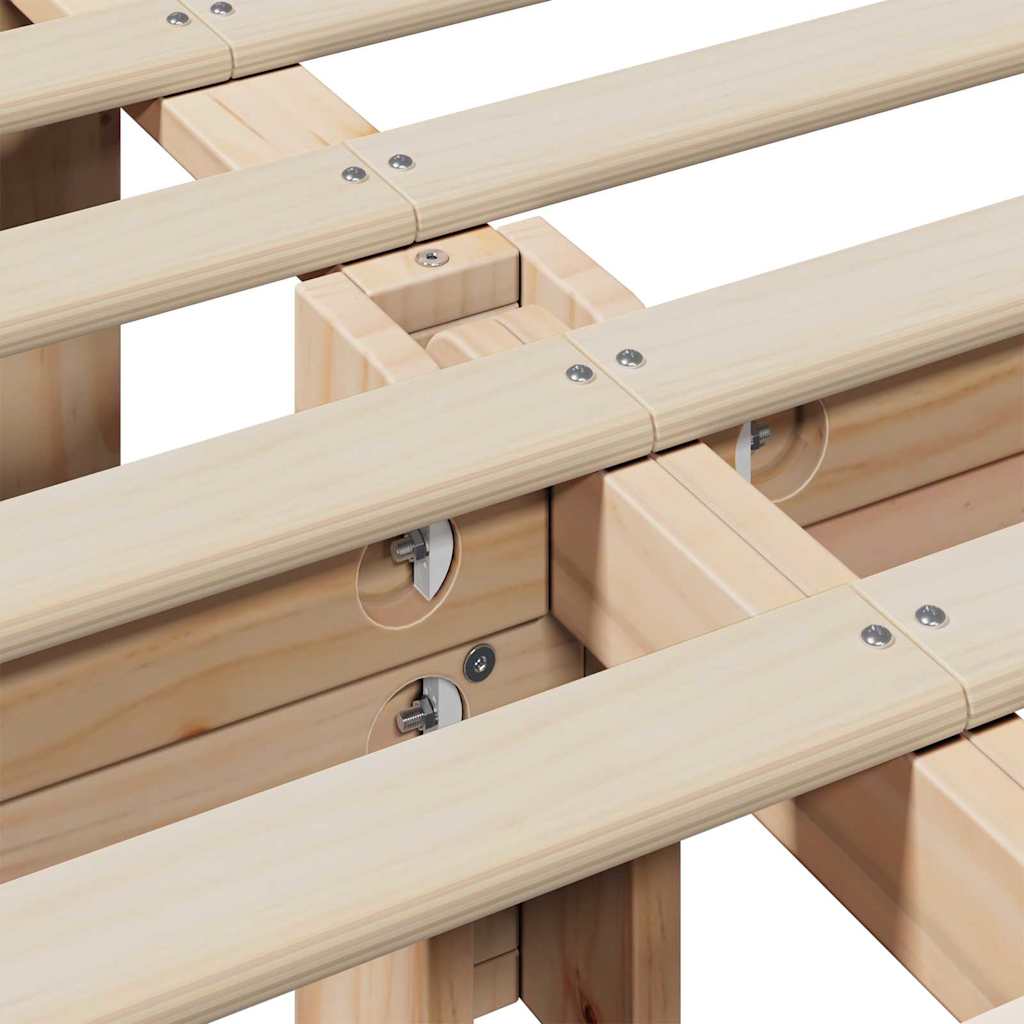 Bedframe Bruin 200 x 200 cm Massief grenenhout is nu te koop bij PeponiXL, paradijselijk wonen!