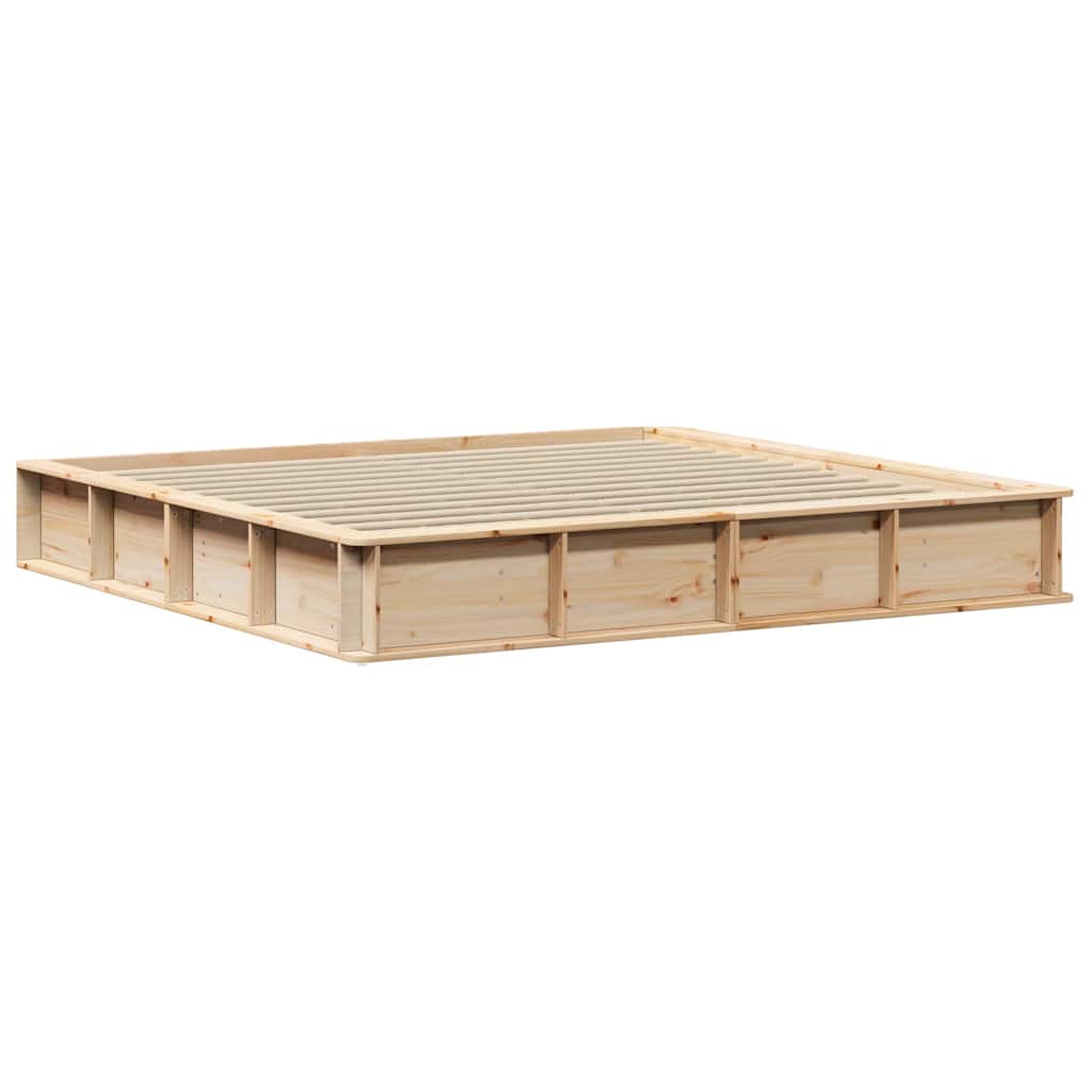 Bedframe Bruin 200 x 200 cm Massief grenenhout is nu te koop bij PeponiXL, paradijselijk wonen!
