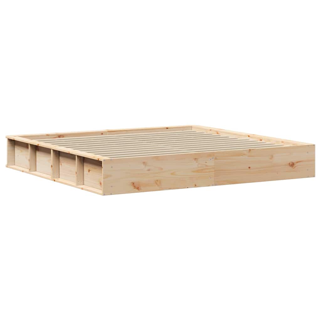 Bedframe Bruin 200 x 200 cm Massief grenenhout is nu te koop bij PeponiXL, paradijselijk wonen!