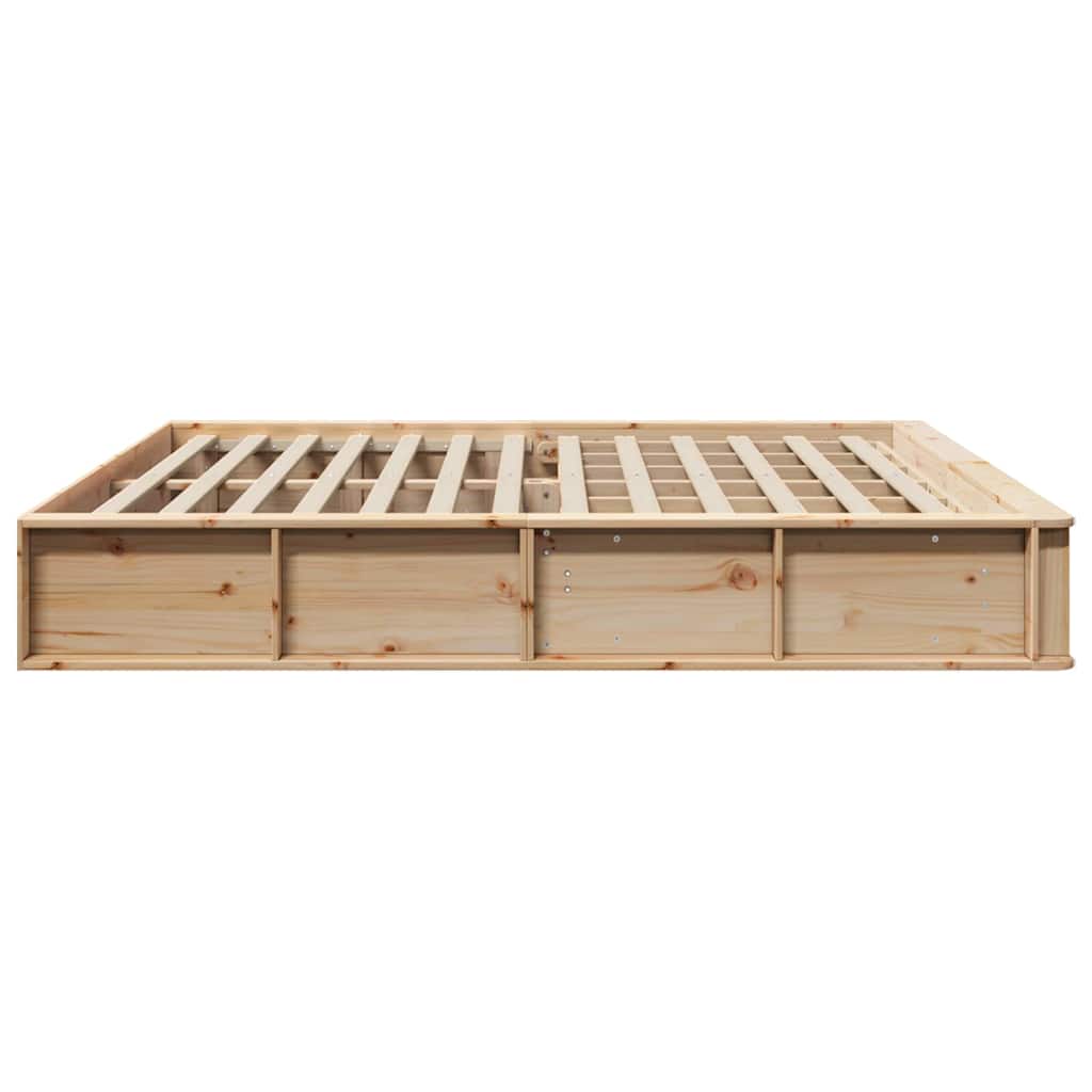 Bedframe Bruin 200 x 200 cm Massief grenenhout is nu te koop bij PeponiXL, paradijselijk wonen!