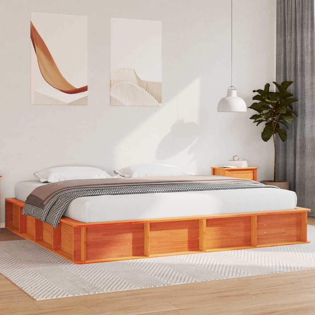 Bedframe Wasbruin 200 x 200 cm Massief grenenhout is nu te koop bij PeponiXL, paradijselijk wonen!