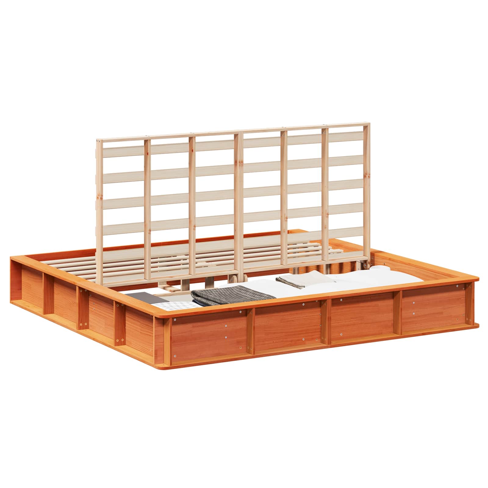 Bedframe Wasbruin 200 x 200 cm Massief grenenhout is nu te koop bij PeponiXL, paradijselijk wonen!