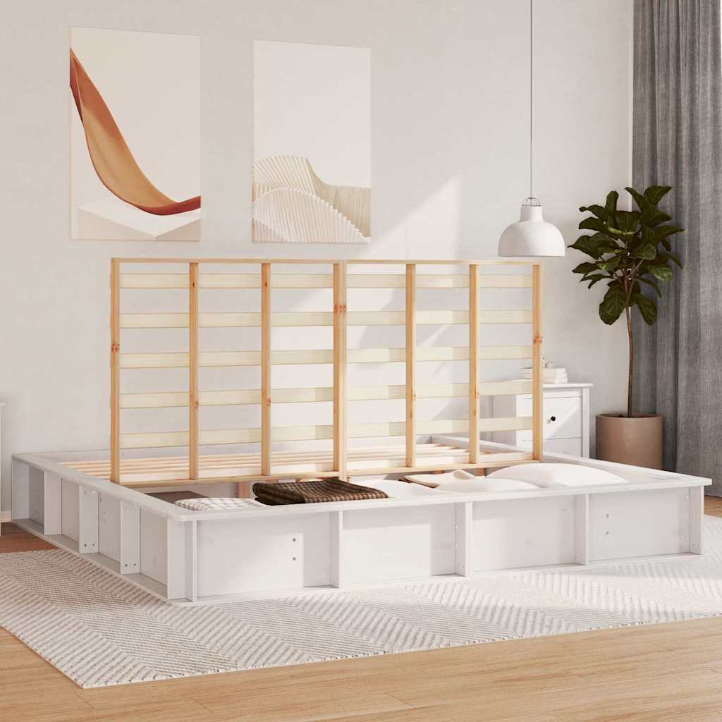 Bedframe Wit 180 x 200 cm Massief grenenhout is nu te koop bij PeponiXL, paradijselijk wonen!