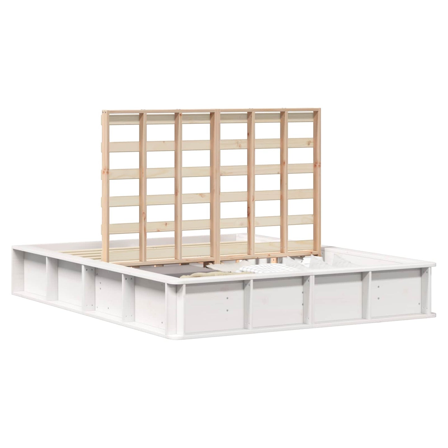 Bedframe Wit 160 x 200 cm Massief grenenhout is nu te koop bij PeponiXL, paradijselijk wonen!