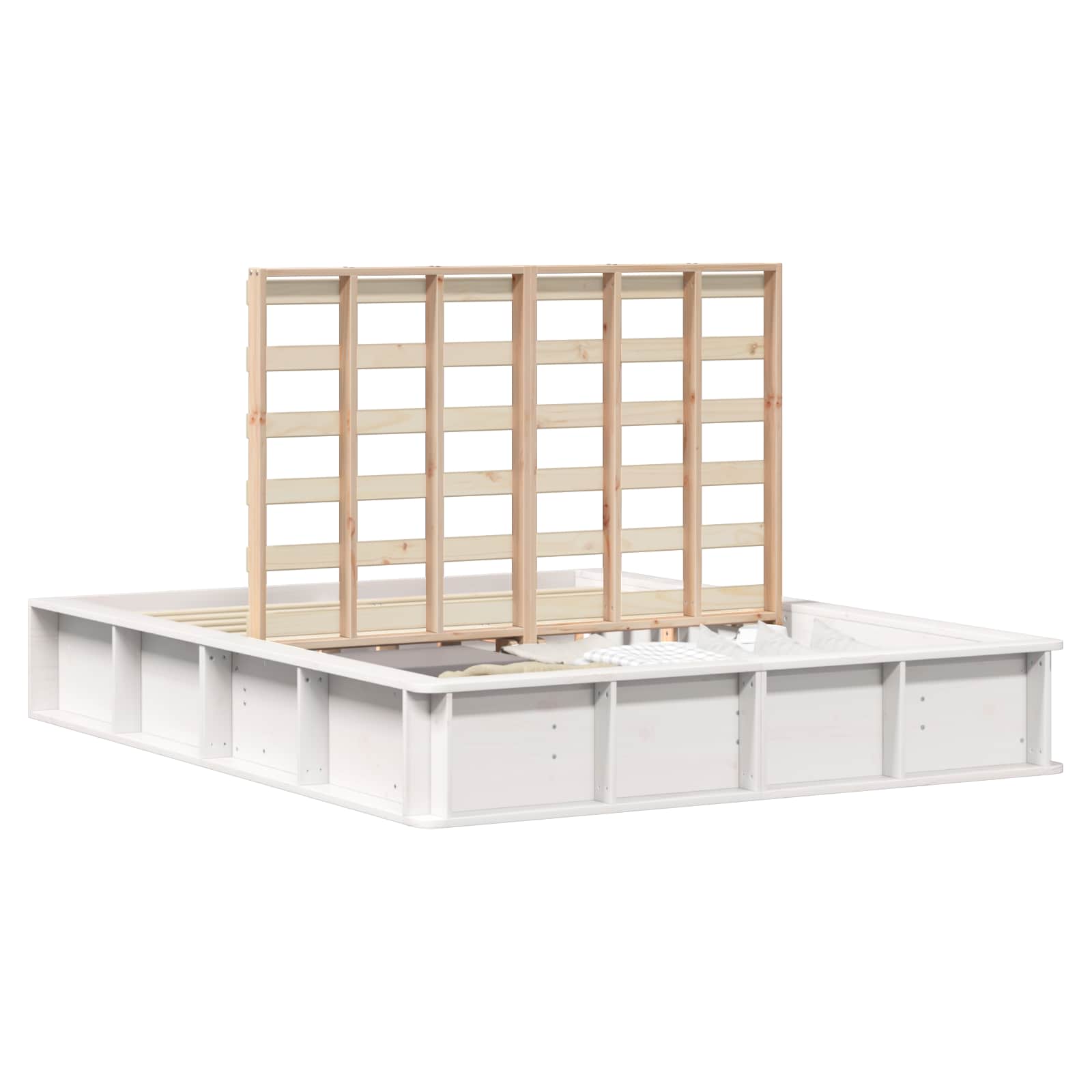 Bedframe Wit 160 x 200 cm Massief grenenhout is nu te koop bij PeponiXL, paradijselijk wonen!