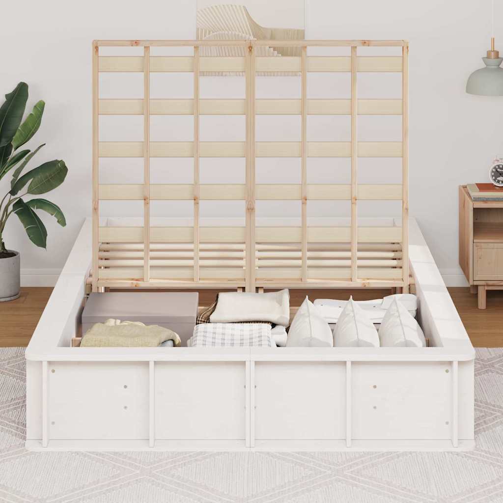 Bedframe Wit 140 x 190 cm Massief grenenhout is nu te koop bij PeponiXL, paradijselijk wonen!
