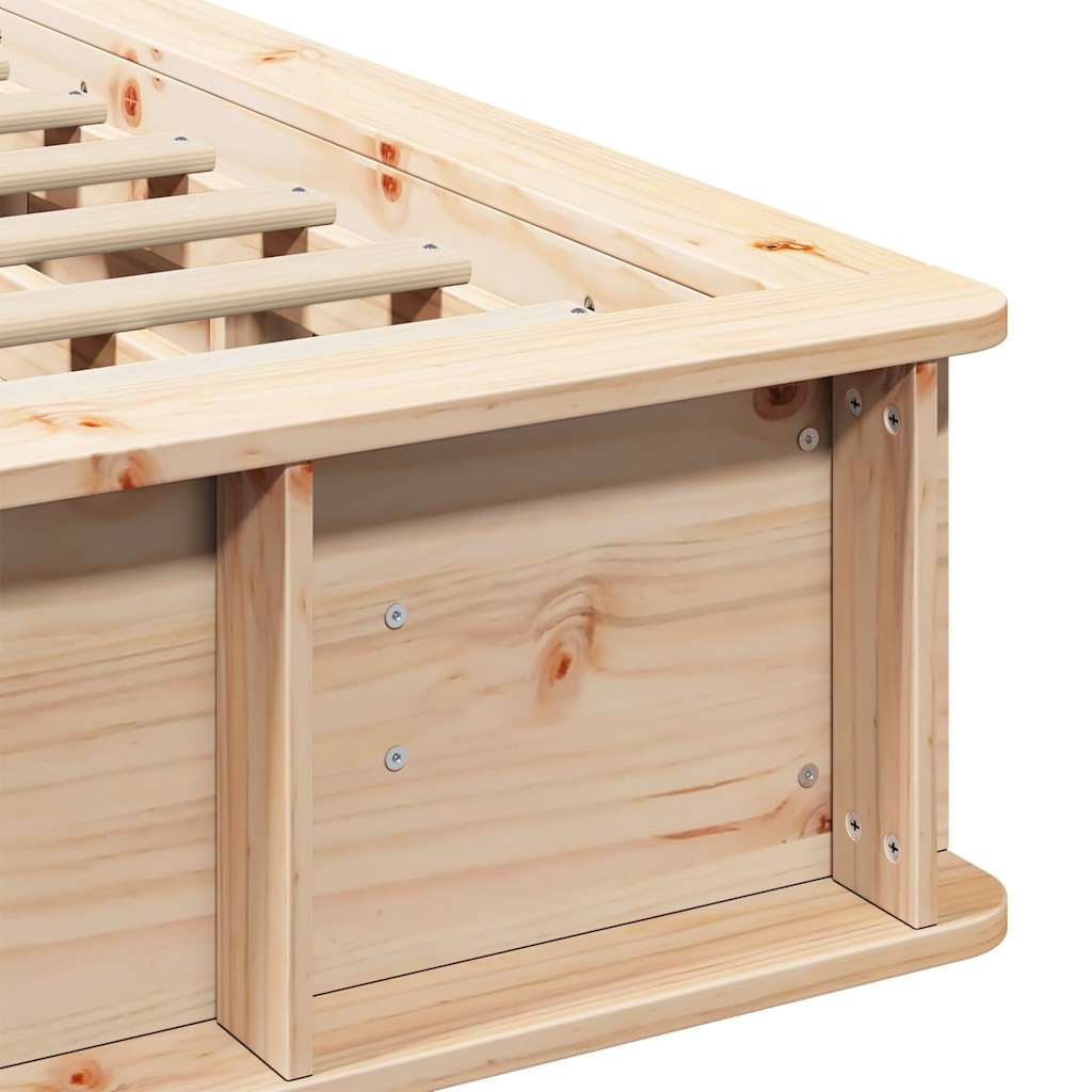 Bedframe Bruin 135 x 190 cm Massief grenenhout is nu te koop bij PeponiXL, paradijselijk wonen!
