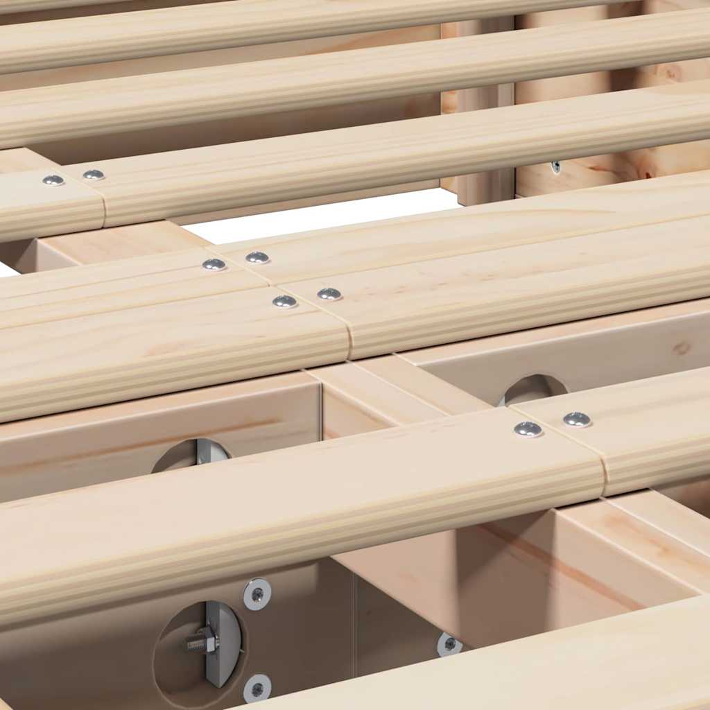 Bedframe Bruin 135 x 190 cm Massief grenenhout is nu te koop bij PeponiXL, paradijselijk wonen!