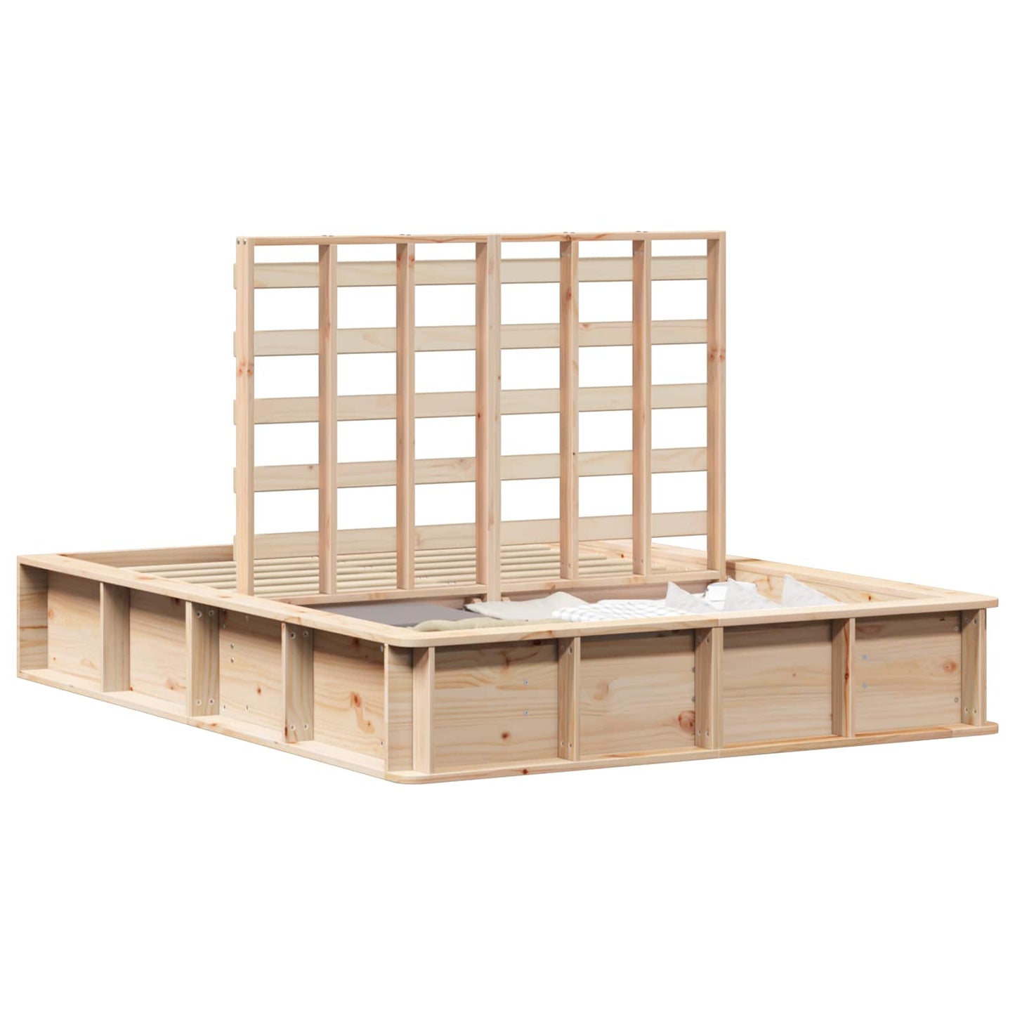 Bedframe Bruin 135 x 190 cm Massief grenenhout is nu te koop bij PeponiXL, paradijselijk wonen!