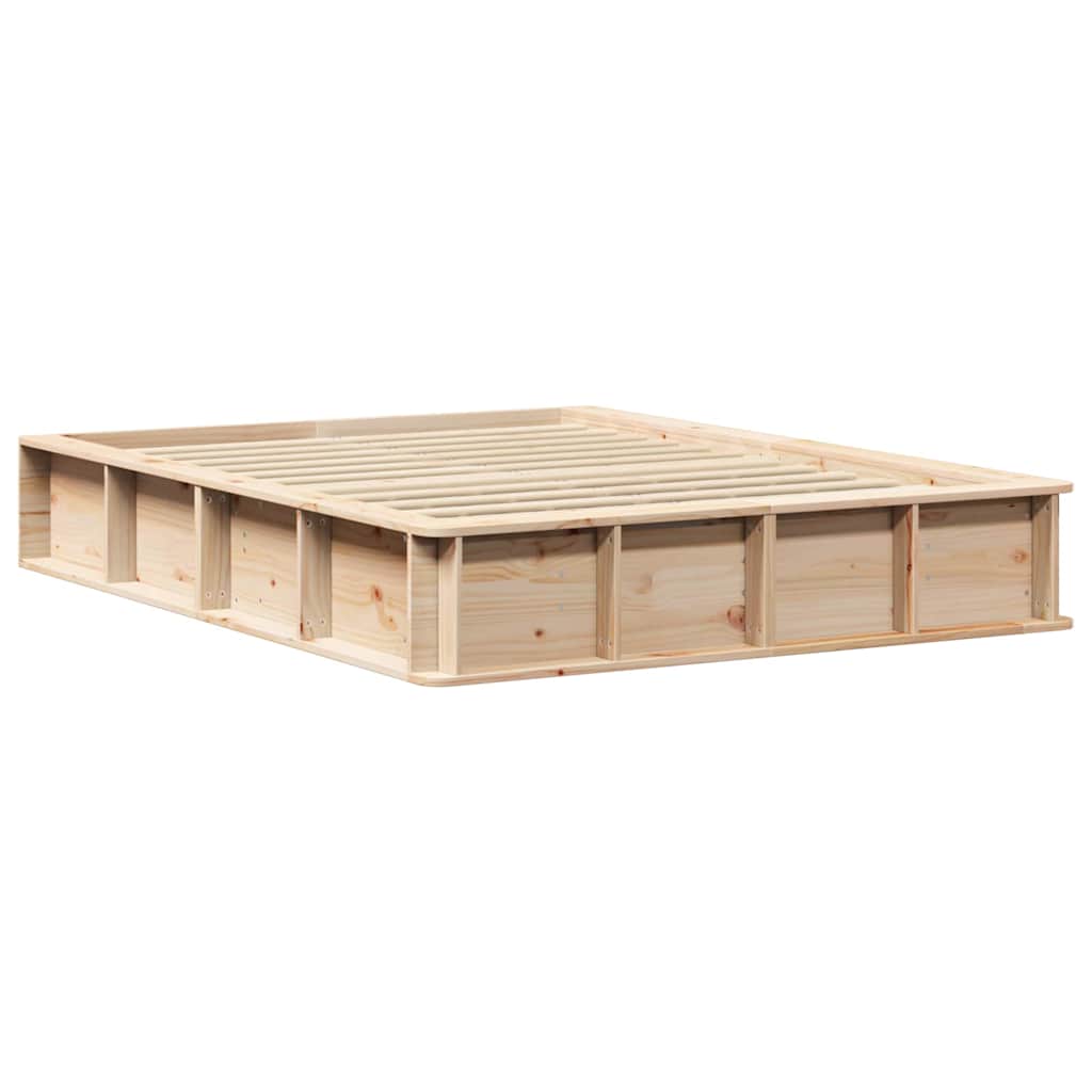 Bedframe Bruin 135 x 190 cm Massief grenenhout is nu te koop bij PeponiXL, paradijselijk wonen!