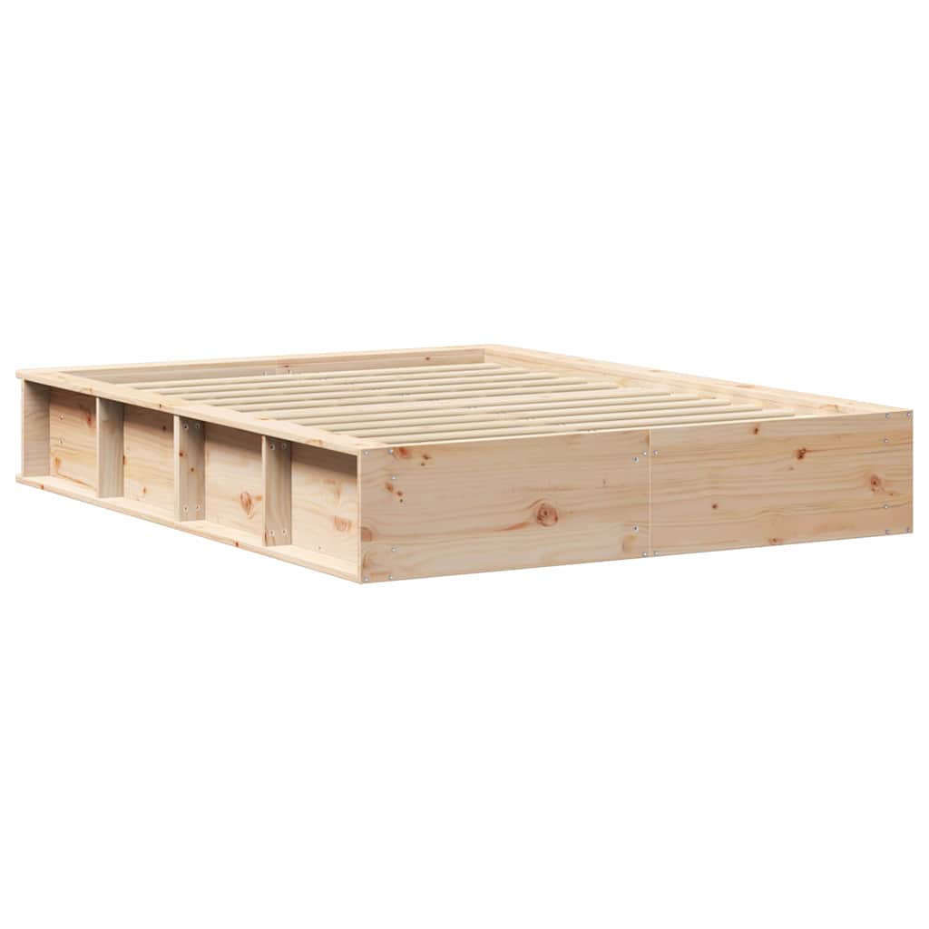 Bedframe Bruin 135 x 190 cm Massief grenenhout is nu te koop bij PeponiXL, paradijselijk wonen!