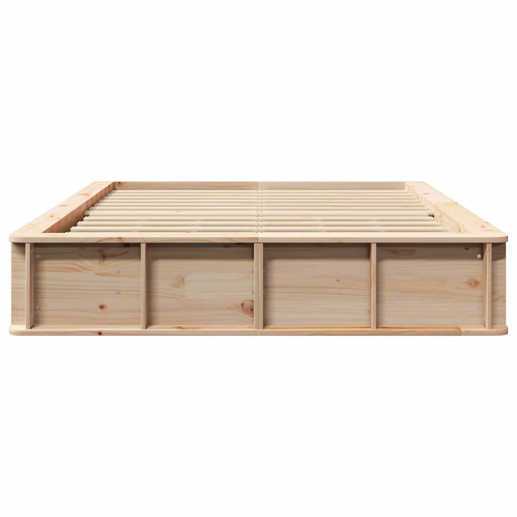 Bedframe Bruin 135 x 190 cm Massief grenenhout is nu te koop bij PeponiXL, paradijselijk wonen!