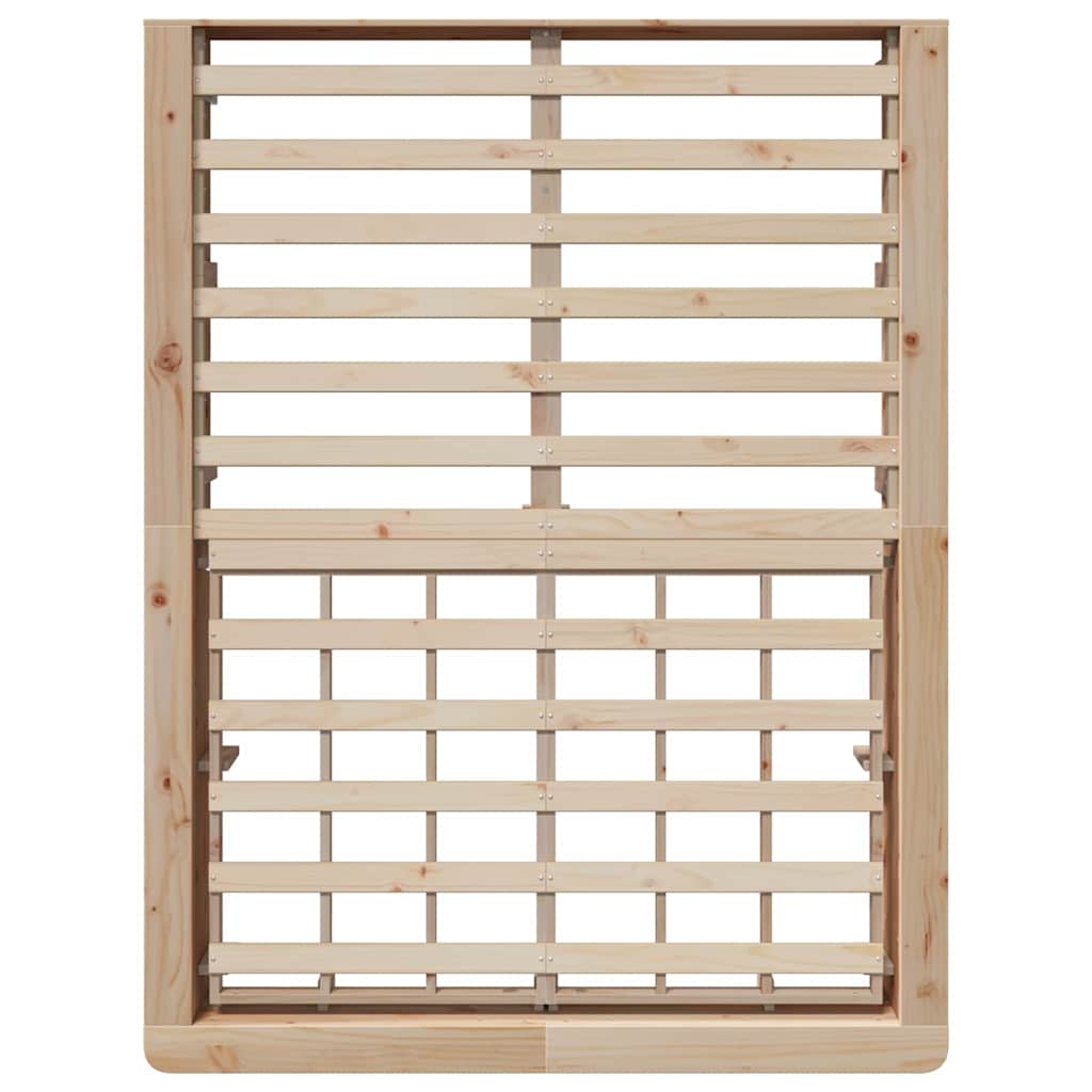 Bedframe Bruin 135 x 190 cm Massief grenenhout is nu te koop bij PeponiXL, paradijselijk wonen!