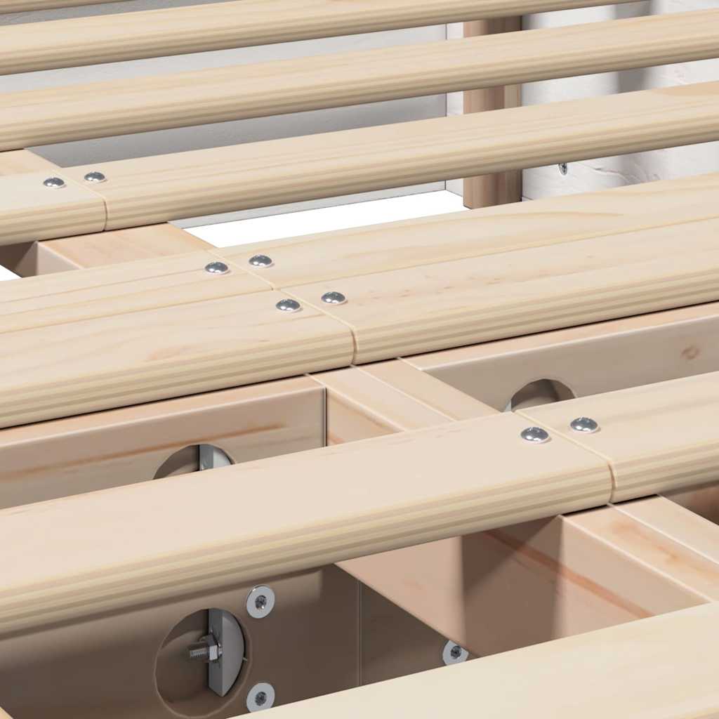 Bedframe Wit 135 x 190 cm Massief grenenhout is nu te koop bij PeponiXL, paradijselijk wonen!