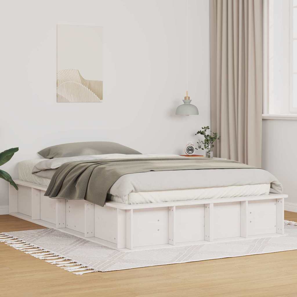 Bedframe Wit 120 x 190 cm Massief grenenhout is nu te koop bij PeponiXL, paradijselijk wonen!