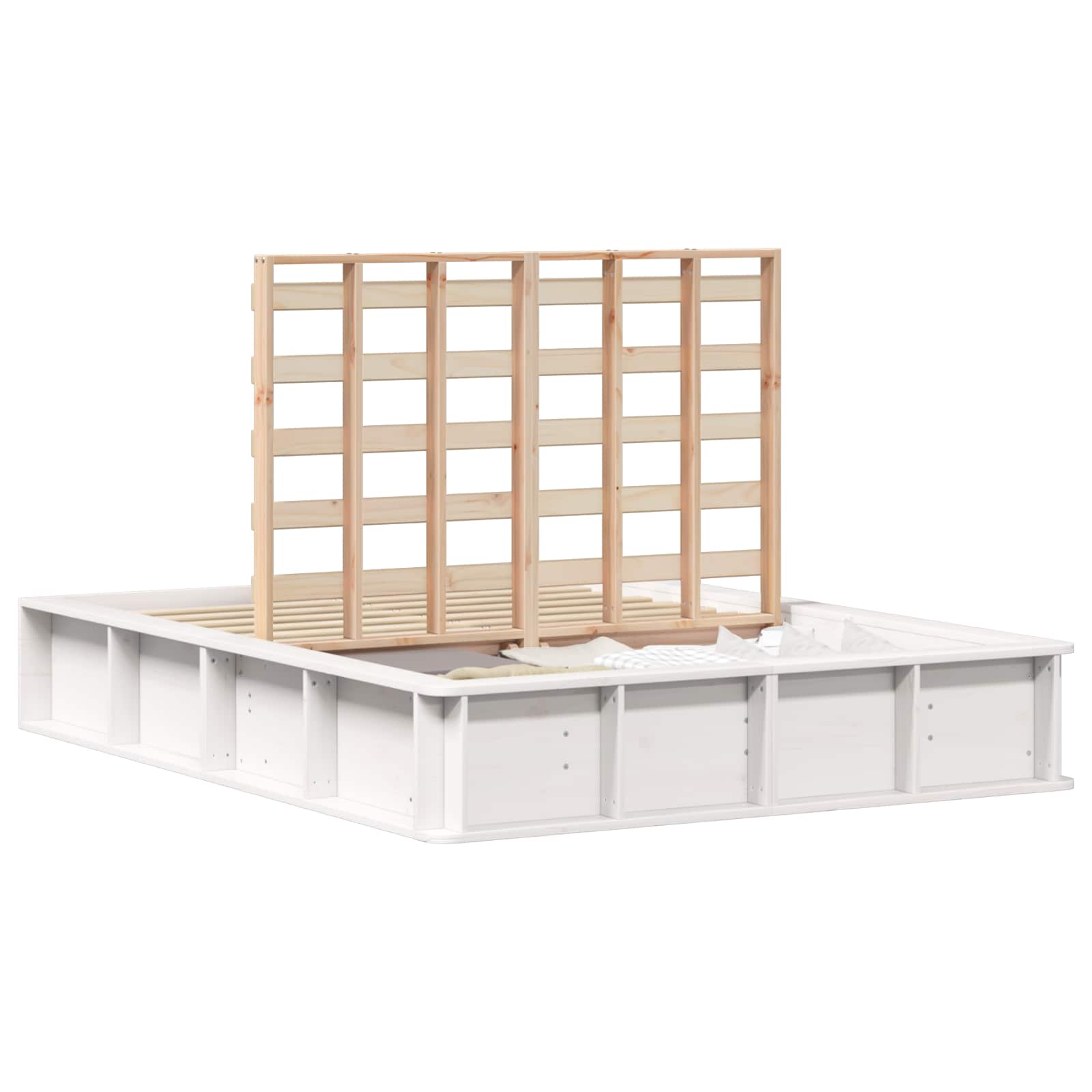 Bedframe Wit 120 x 190 cm Massief grenenhout is nu te koop bij PeponiXL, paradijselijk wonen!