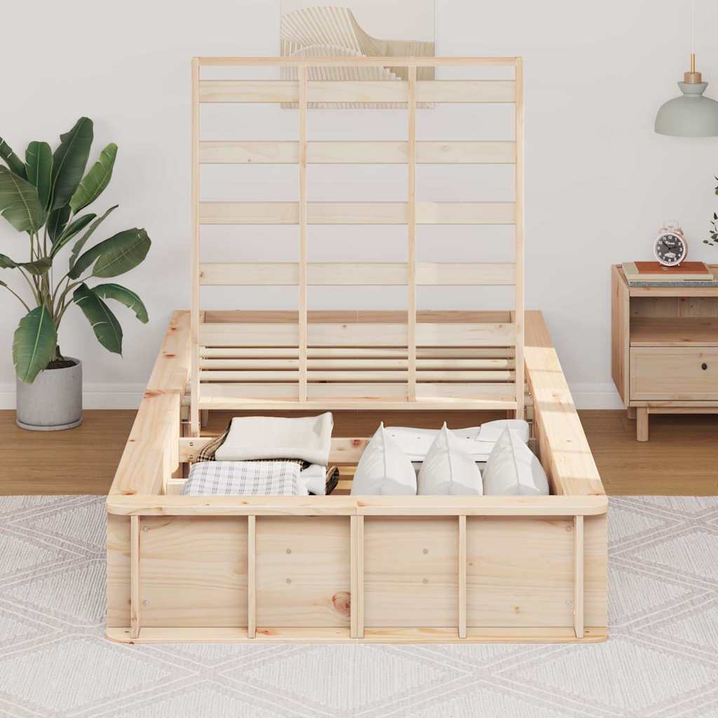 Bedframe Bruin 100 x 200 cm Massief grenenhout is nu te koop bij PeponiXL, paradijselijk wonen!
