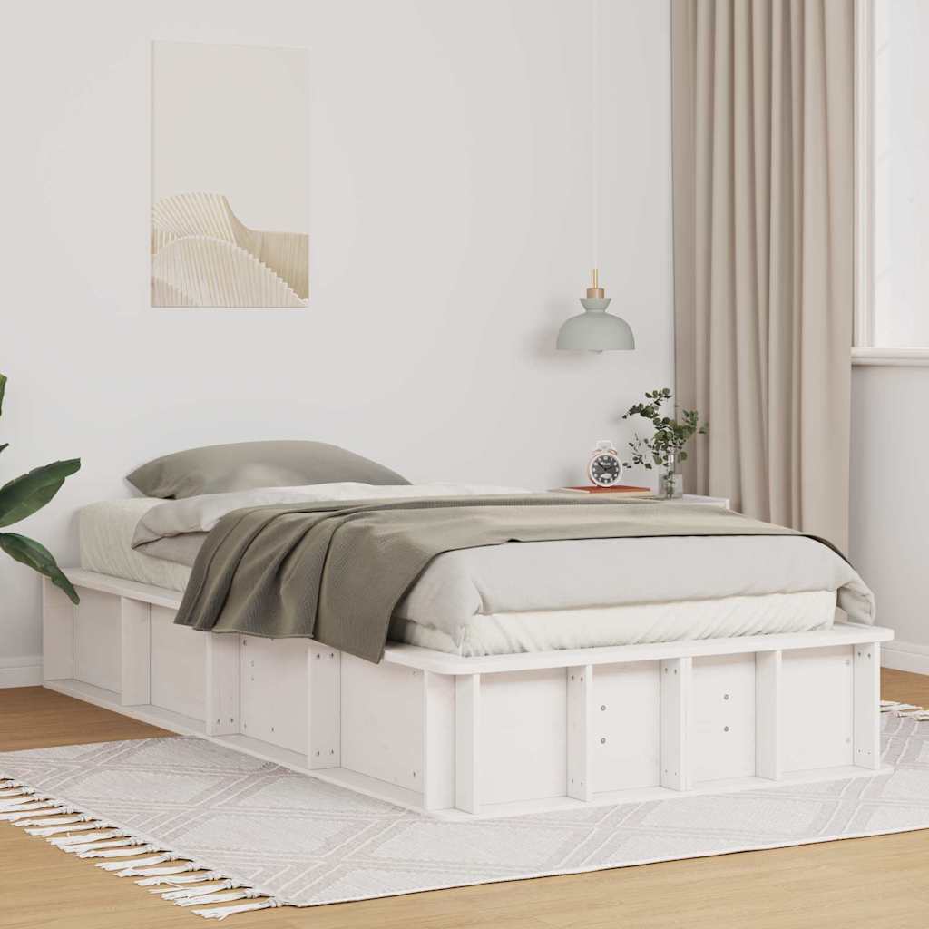Bedframe Wit 90 x 200 cm Massief grenenhout is nu te koop bij PeponiXL, paradijselijk wonen!