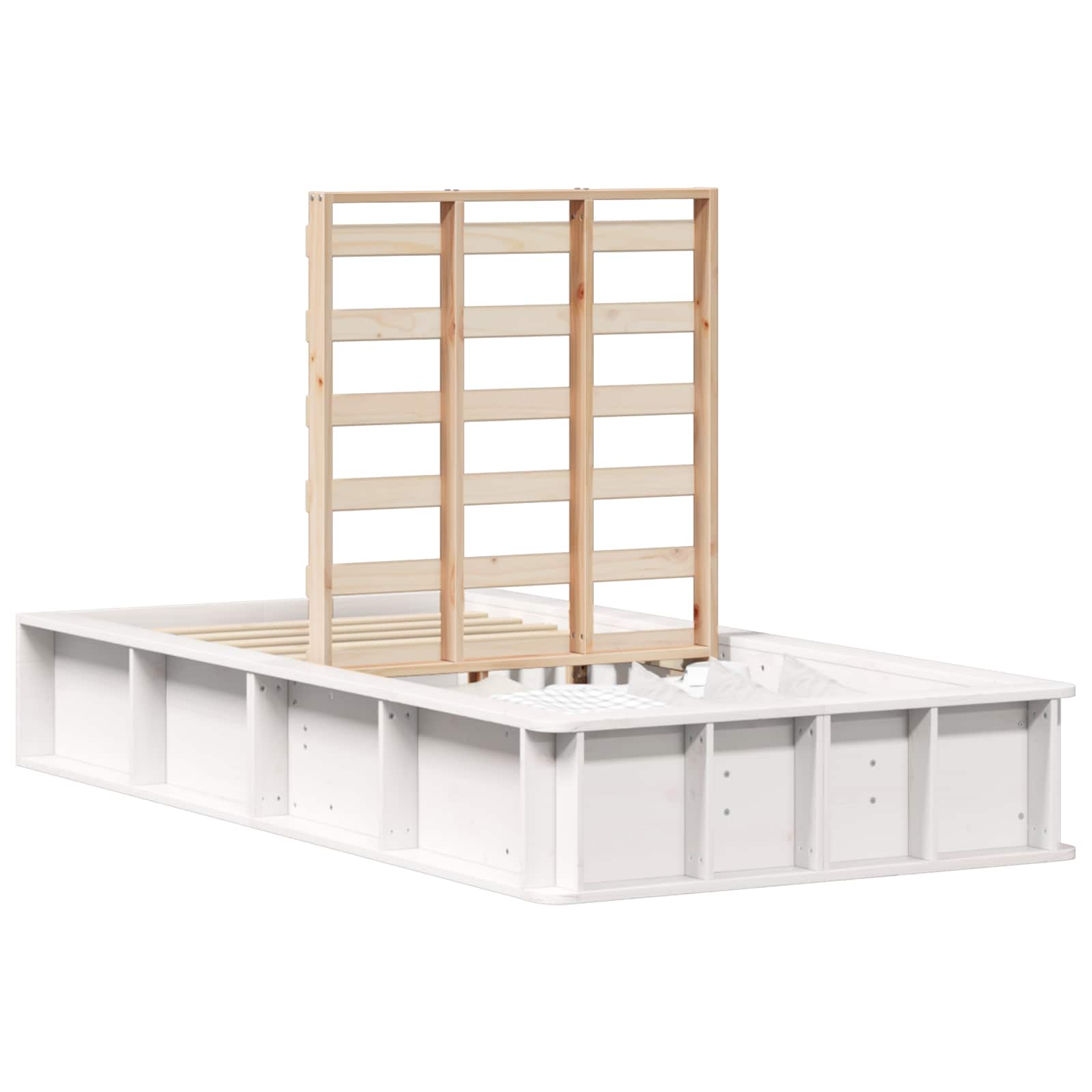 Bedframe Wit 90 x 200 cm Massief grenenhout is nu te koop bij PeponiXL, paradijselijk wonen!