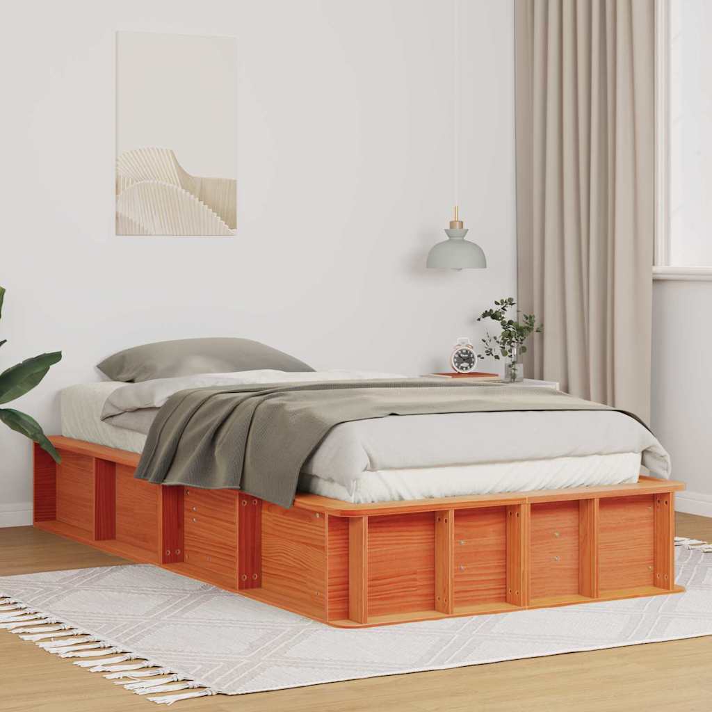 Bedframe Wasbruin 90 x 200 cm Massief grenenhout is nu te koop bij PeponiXL, paradijselijk wonen!