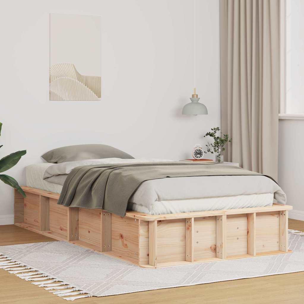 Bedframe Bruin 90 x 190 cm Massief grenenhout is nu te koop bij PeponiXL, paradijselijk wonen!